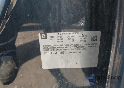 2016 Chevrolet Malibu 1Lt from USA, damaged, VIN 1G1ZE5ST1GF175970